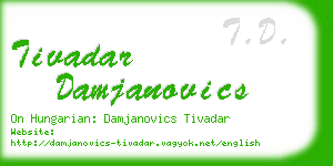 tivadar damjanovics business card